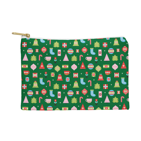 Carey Copeland Merry Bright Christmas Green Pouch