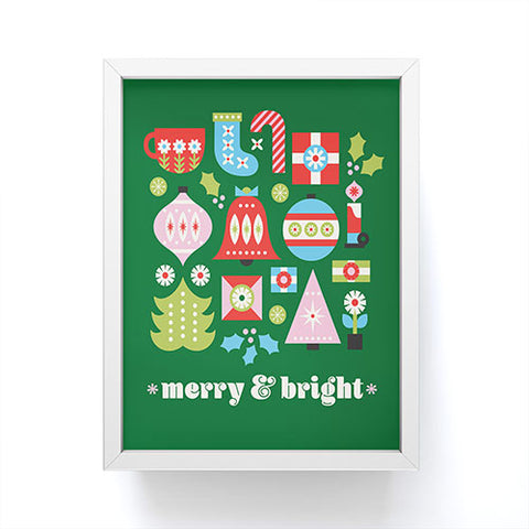 Carey Copeland Merry Bright Christmas Green Framed Mini Art Print