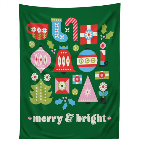 Carey Copeland Merry Bright Christmas Green Tapestry