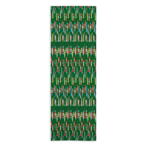 Carey Copeland Merry Bright Christmas Green Yoga Towel