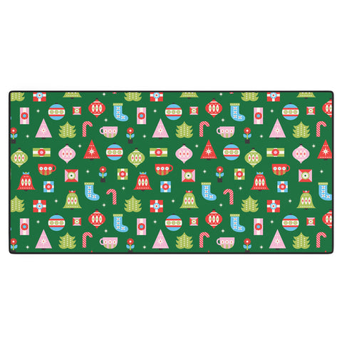 Carey Copeland Merry Bright Christmas Green Desk Mat