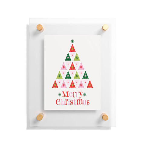 Carey Copeland Merry Christmas Tree I Floating Acrylic Print