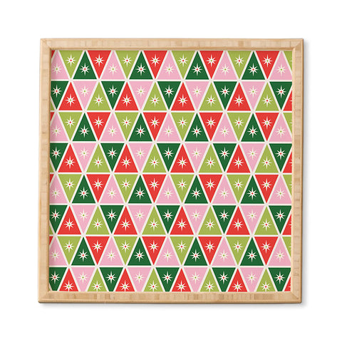 Carey Copeland Retro Christmas Triangles Framed Wall Art