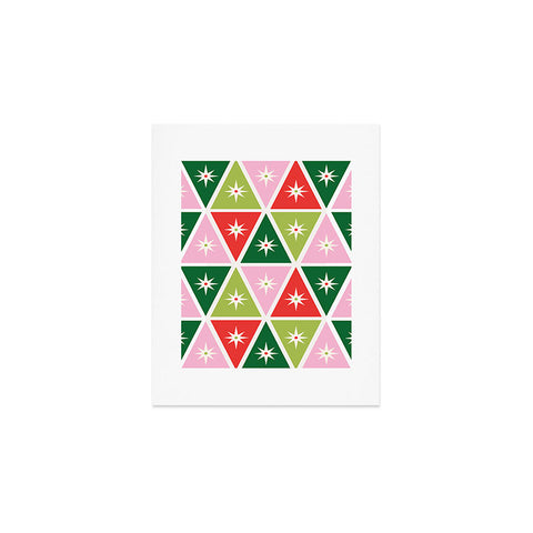 Carey Copeland Retro Christmas Triangles Art Print