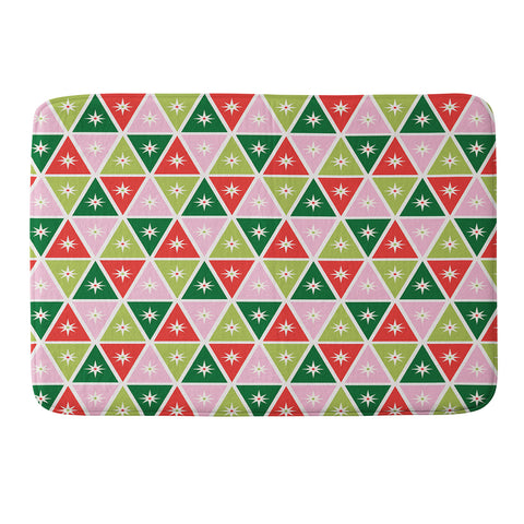 Carey Copeland Retro Christmas Triangles Memory Foam Bath Mat