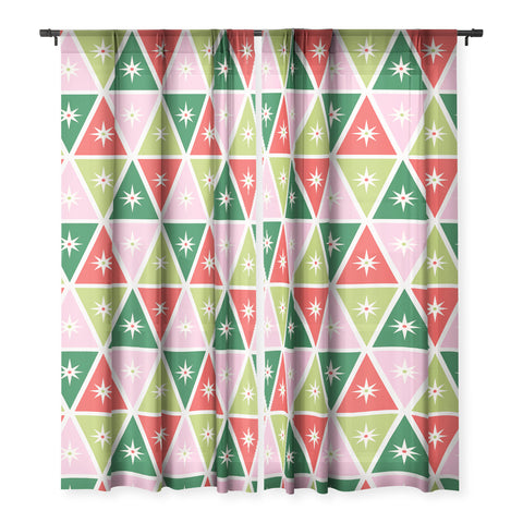 Carey Copeland Retro Christmas Triangles Sheer Non Repeat