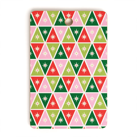 Carey Copeland Retro Christmas Triangles Cutting Board Rectangle