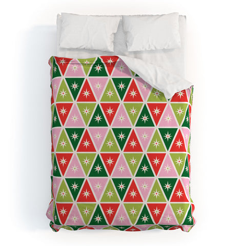 Carey Copeland Retro Christmas Triangles Duvet Cover