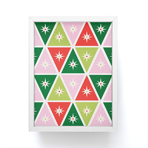 Carey Copeland Retro Christmas Triangles Framed Mini Art Print