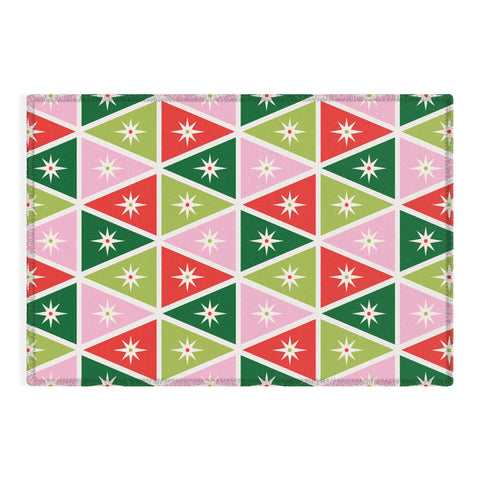Carey Copeland Retro Christmas Triangles Outdoor Rug