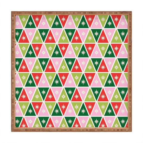 Carey Copeland Retro Christmas Triangles Square Tray
