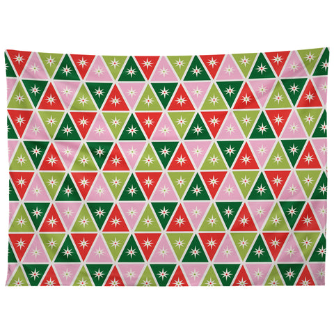 Carey Copeland Retro Christmas Triangles Tapestry