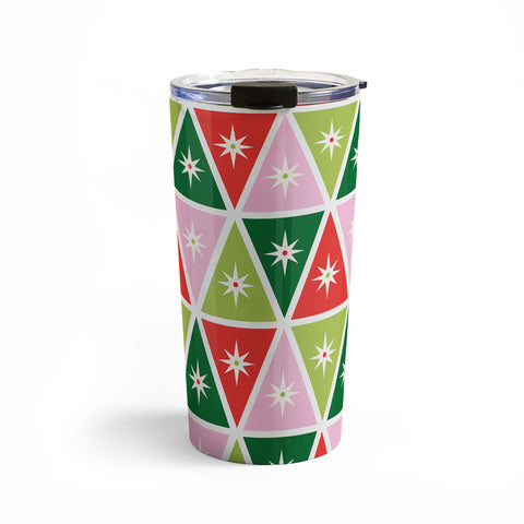 Carey Copeland Retro Christmas Triangles Travel Mug