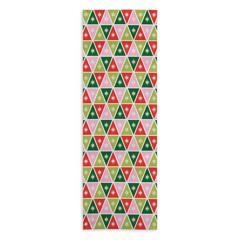 Carey Copeland Retro Christmas Triangles Yoga Towel