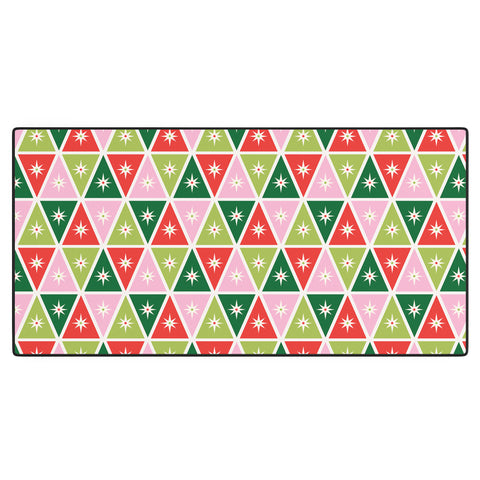 Carey Copeland Retro Christmas Triangles Desk Mat