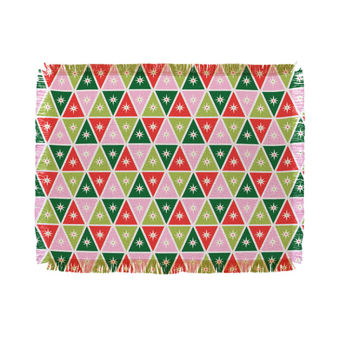 Carey Copeland Retro Christmas Triangles Throw Blanket