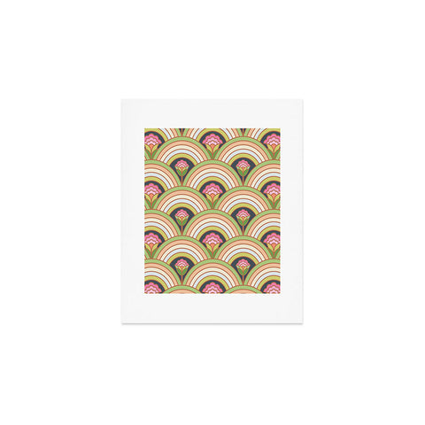 Carey Copeland Retro Rainbow Flowers Art Print