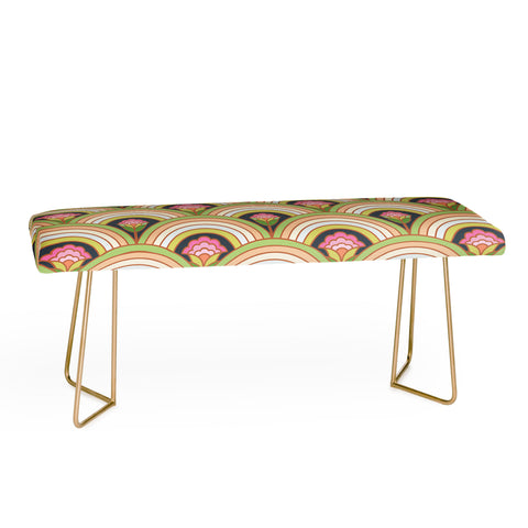 Carey Copeland Retro Rainbow Flowers Bench
