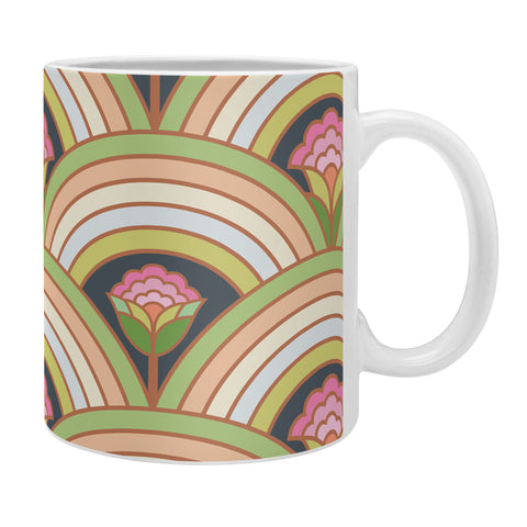 Carey Copeland Retro Rainbow Flowers Coffee Mug
