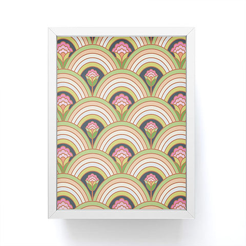 Carey Copeland Retro Rainbow Flowers Framed Mini Art Print