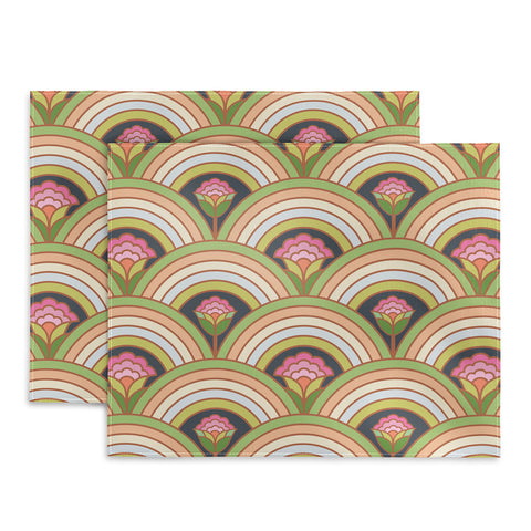 Carey Copeland Retro Rainbow Flowers Placemat