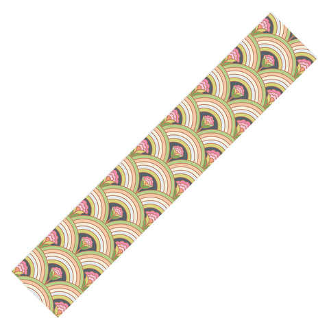 Carey Copeland Retro Rainbow Flowers Table Runner