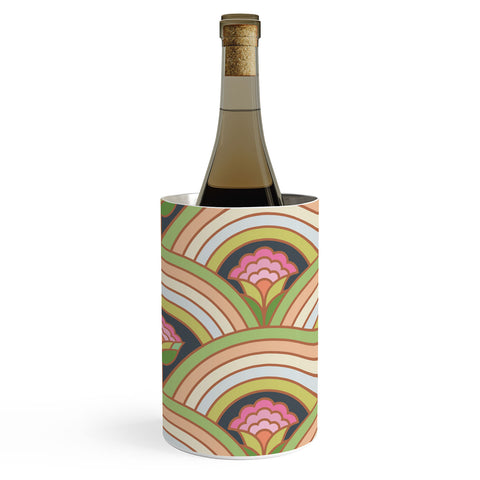 Carey Copeland Retro Rainbow Flowers Wine Chiller