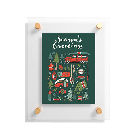 Carey Copeland Seasons Greetings Camping Floating Acrylic Print