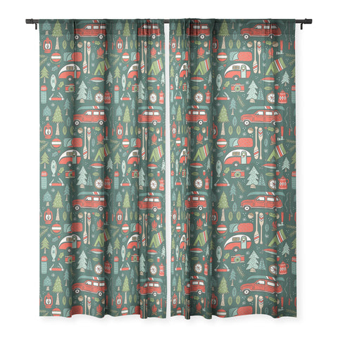 Carey Copeland Seasons Greetings Camping Sheer Window Curtain