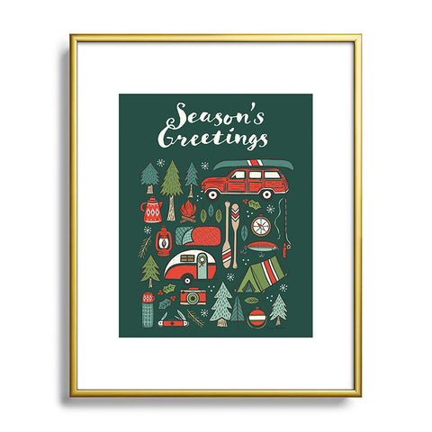 Carey Copeland Seasons Greetings Camping Metal Framed Art Print