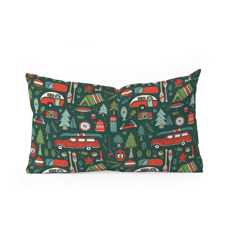 Carey Copeland Seasons Greetings Camping Oblong Throw Pillow