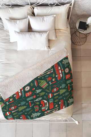 Carey Copeland Seasons Greetings Camping Fleece Throw Blanket