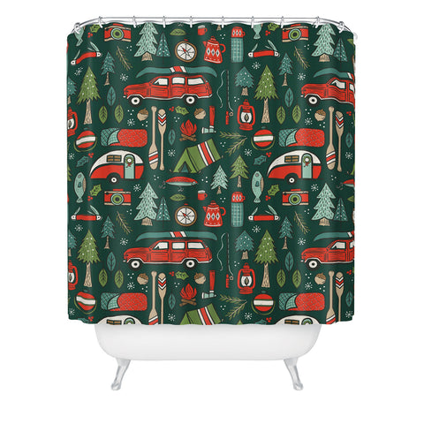 Carey Copeland Seasons Greetings Camping Shower Curtain