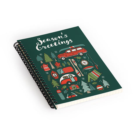 Carey Copeland Seasons Greetings Camping Spiral Notebook