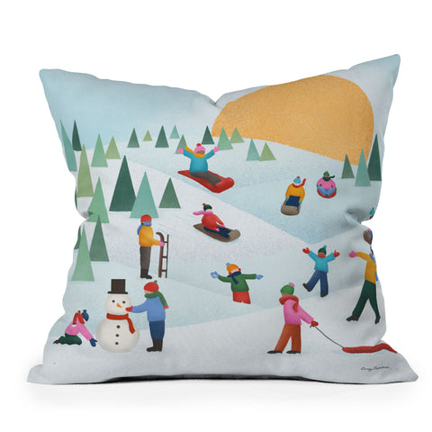 Carey Copeland Snow Day Outdoor Throw Pillow