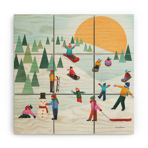 Carey Copeland Snow Day Wood Wall Mural