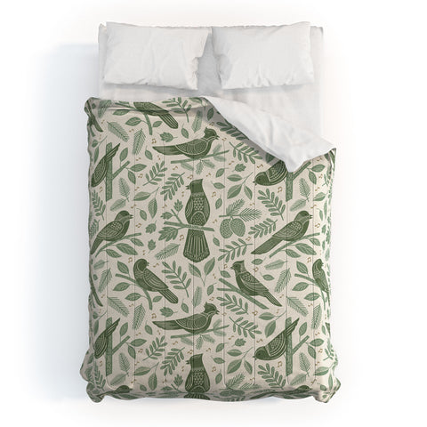 Carey Copeland Song Birds Green Comforter