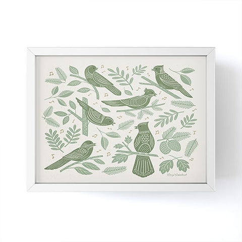 Carey Copeland Song Birds Green Framed Mini Art Print