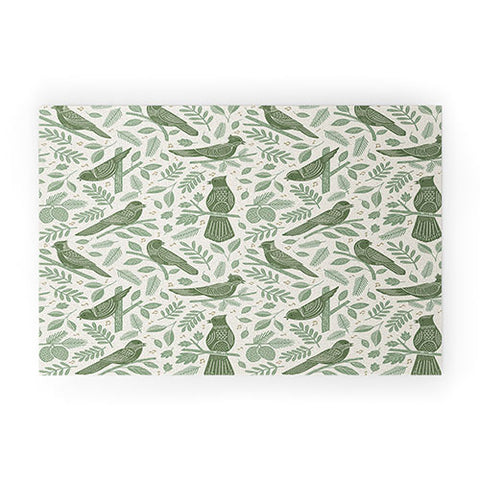 Carey Copeland Song Birds Green Welcome Mat