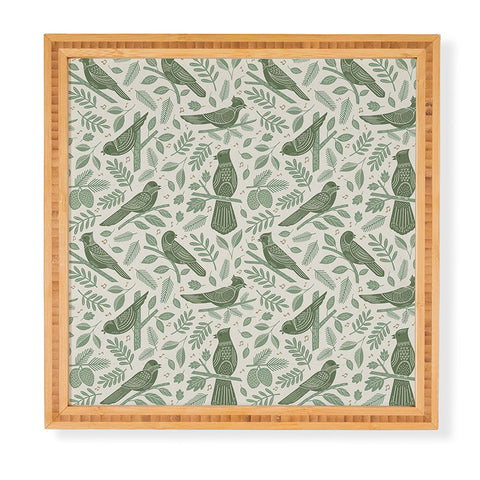 Carey Copeland Song Birds Green Framed Wall Art