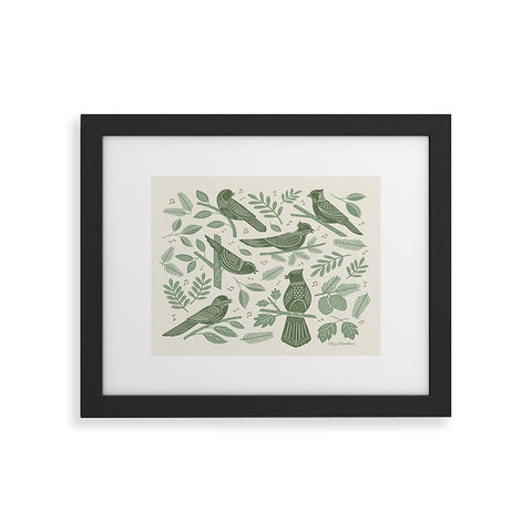 Carey Copeland Song Birds Green Framed Art Print