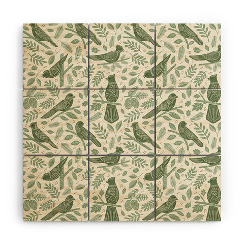 Carey Copeland Song Birds Green Wood Wall Mural