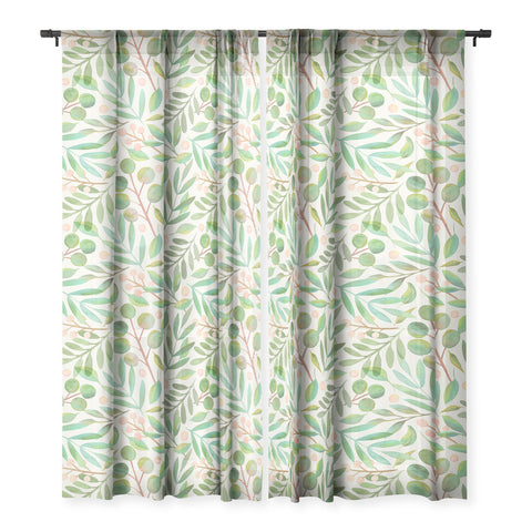 Carey Copeland Watercolor Leaves II Sheer Non Repeat