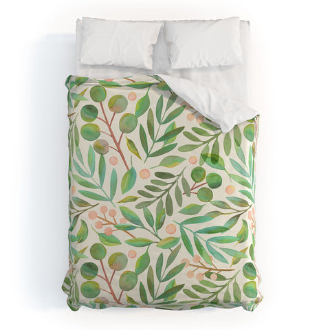 Carey Copeland Watercolor Leaves II Duvet Cover