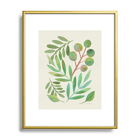 Carey Copeland Watercolor Leaves II Metal Framed Art Print