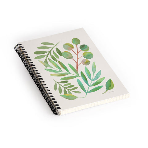 Carey Copeland Watercolor Leaves II Spiral Notebook