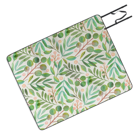 Carey Copeland Watercolor Leaves II Picnic Blanket