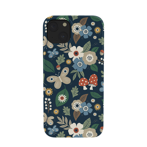 Carey Copeland Woodland Forest Flowers Navy Phone Case