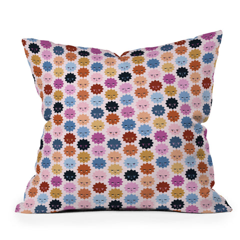 Carly Watts Space Faces Outdoor Throw Pillow