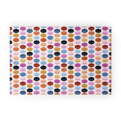 Carly Watts Space Faces Welcome Mat
